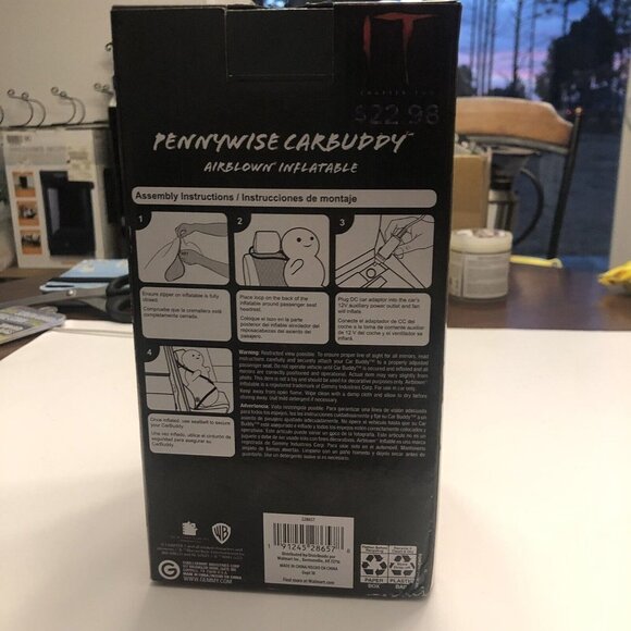 Pennywise Car Buddy Inflatable 3 ft Halloween IT Chapter 2 New In Box Scary - Picture 5 of 6